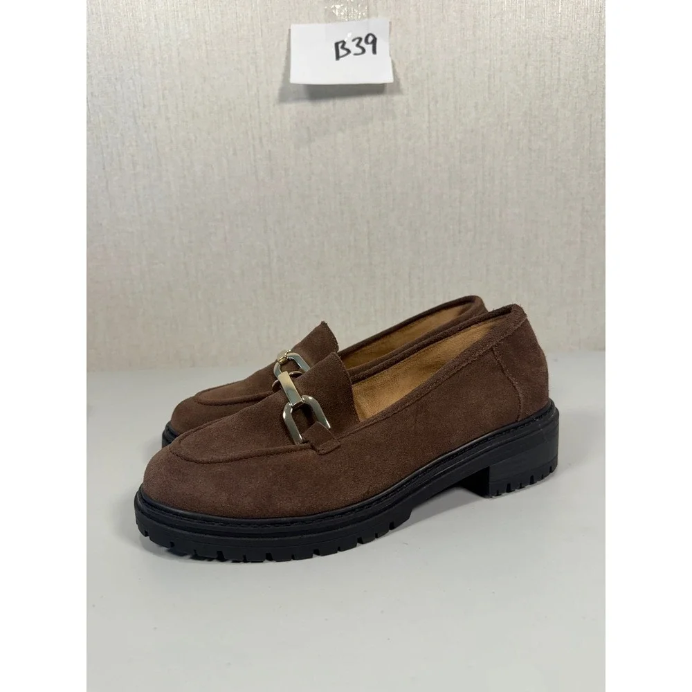 Kelly &‎ Katie Shoes Womens 7.5 M Maddie Platform Loafers Brown Leather Casual